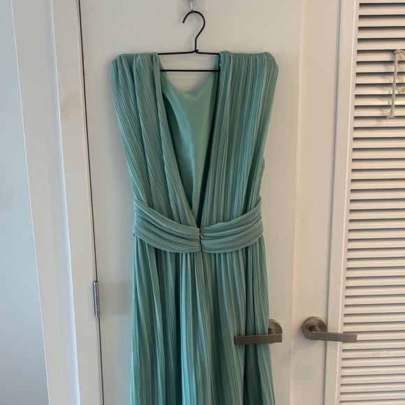 Medium Zara Sea Foam Pleated Cropped Jumpsuit - Picture 4 of 8